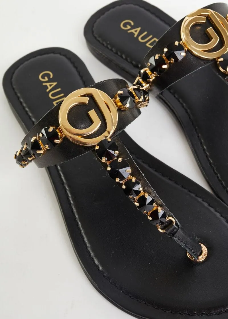Sandali flat con strass