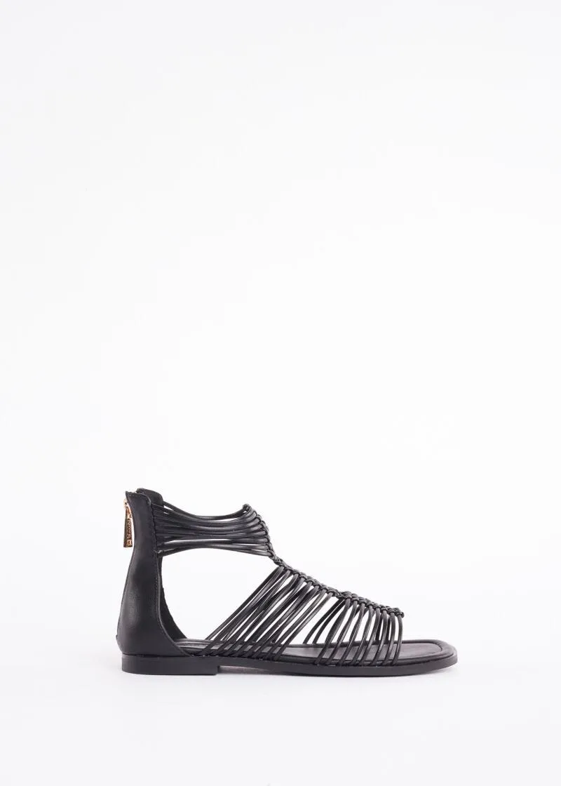 Sandali flat con zip