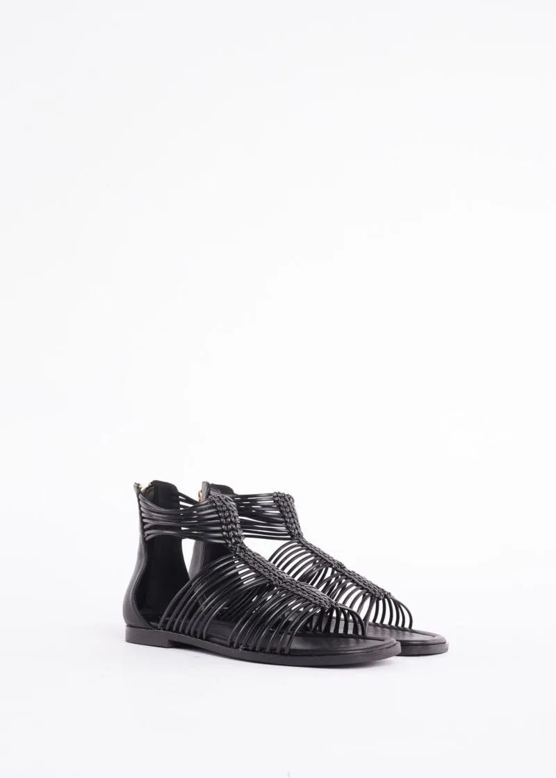 Sandali flat con zip