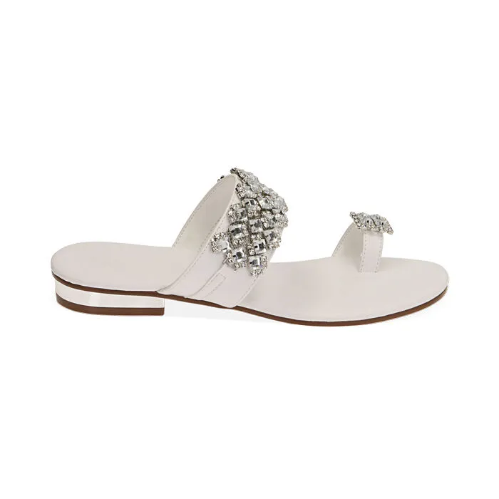 Sandali flat gioiello bianchi