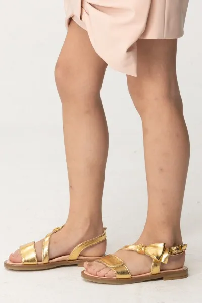 Sandali Flat laminati Gold