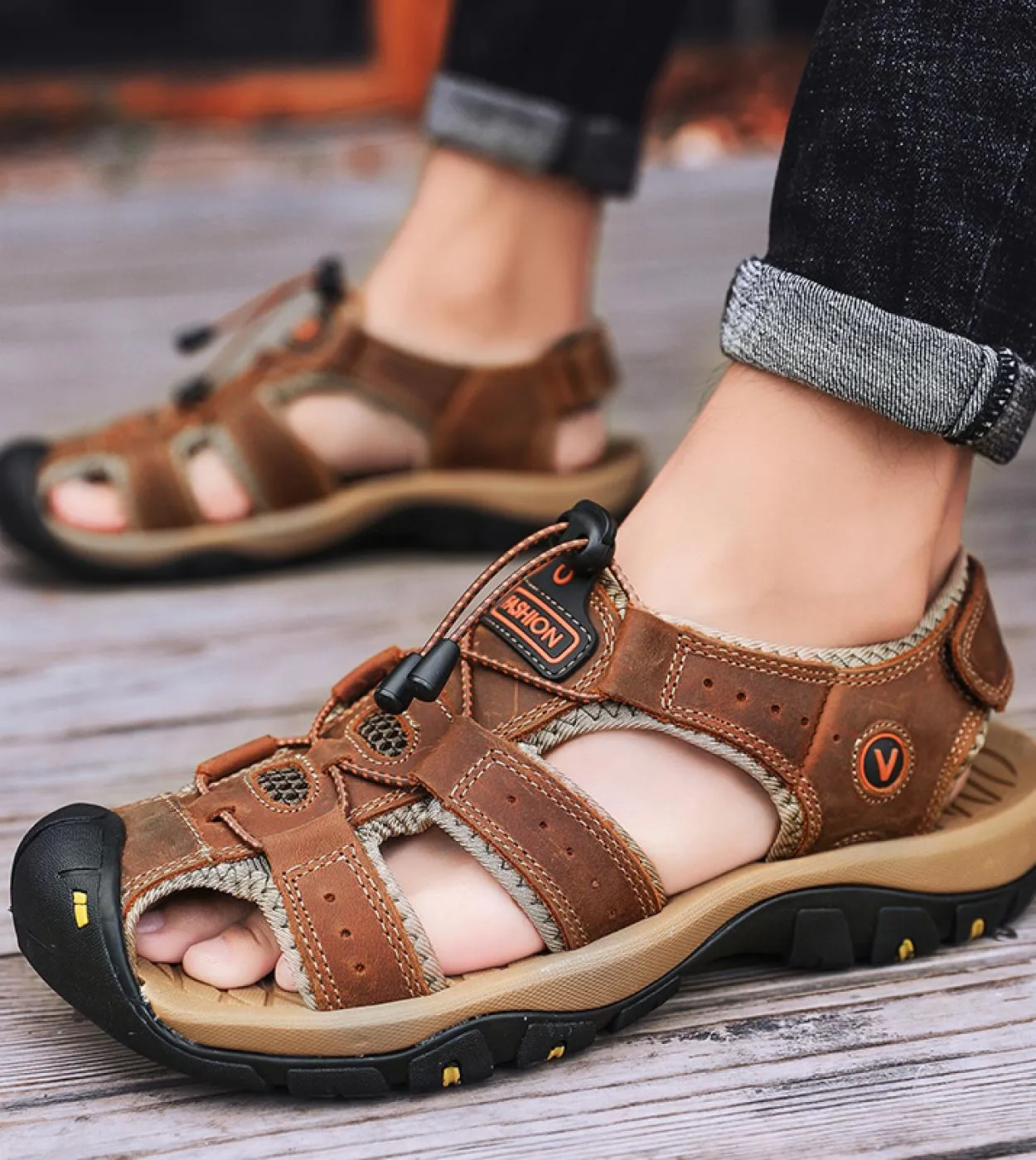 Sandali gladiatore per uomo Scarpe estive da spiaggia allaperto Casual Taglie forti 38 48 Scarpe da ginnastica in pelle con dia