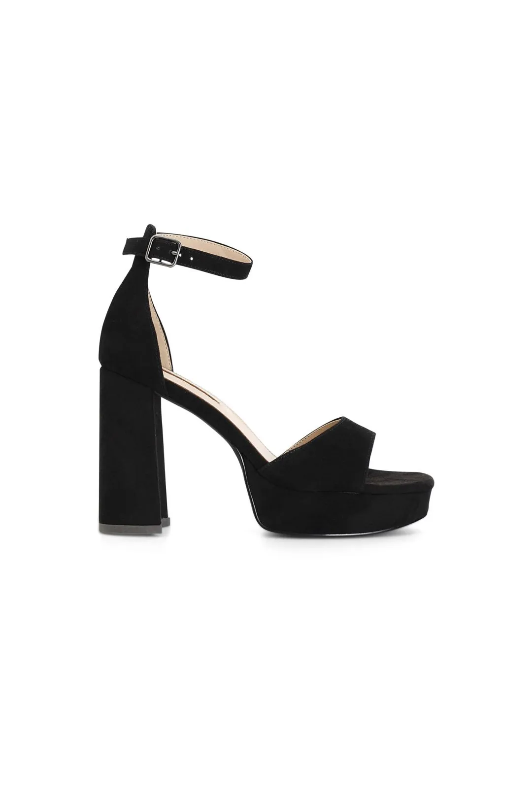 sandali in pelle scamosciata con toppone nero