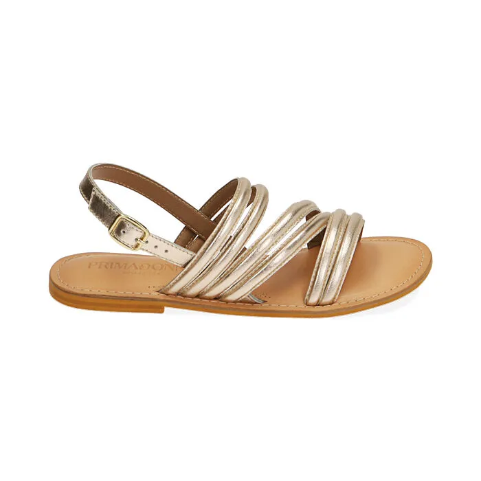 Sandali oro in pelle