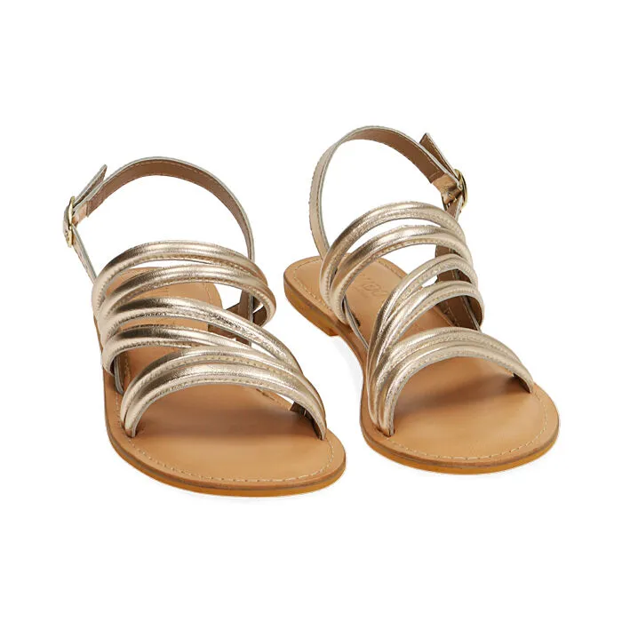 Sandali oro in pelle