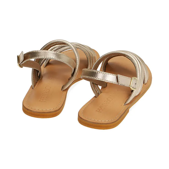 Sandali oro in pelle