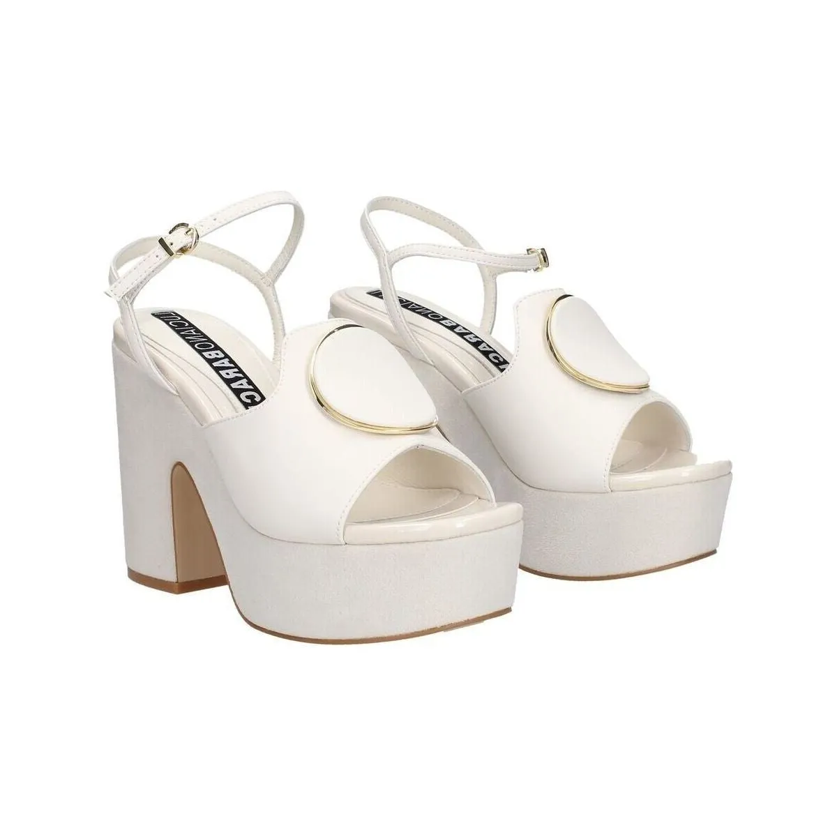 SANDALI PELLE PLATEAU BIANCO