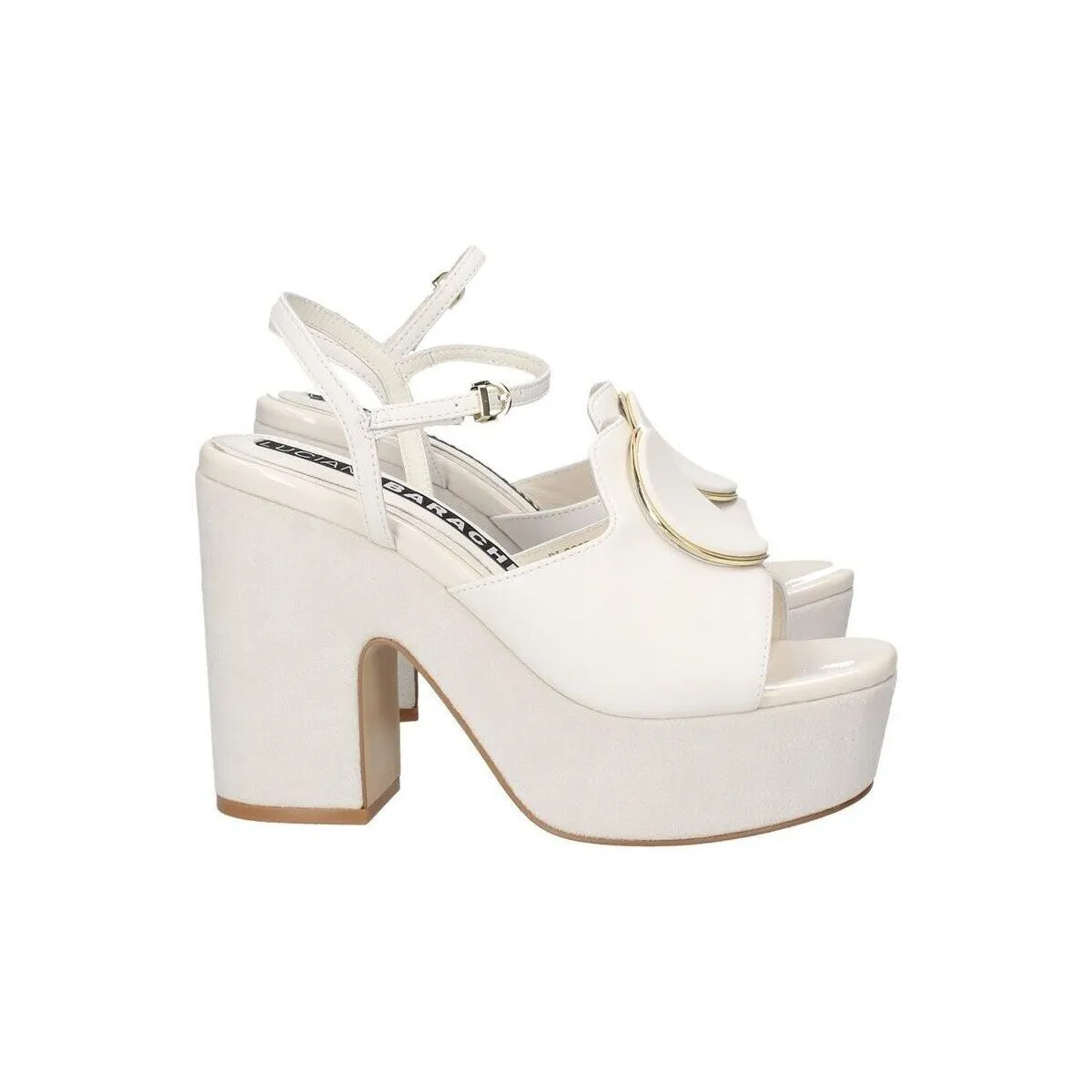 SANDALI PELLE PLATEAU BIANCO