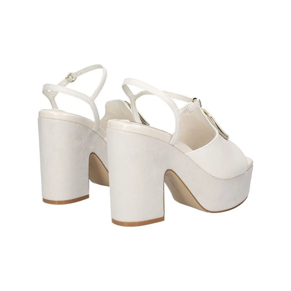 SANDALI PELLE PLATEAU BIANCO