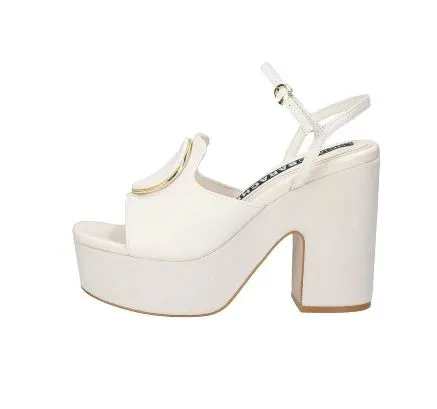 SANDALI PELLE PLATEAU BIANCO