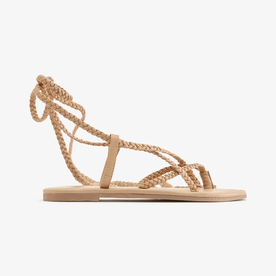 Sandalo Beige a Trecce
