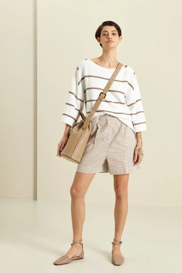 Shorts in cotone e seta