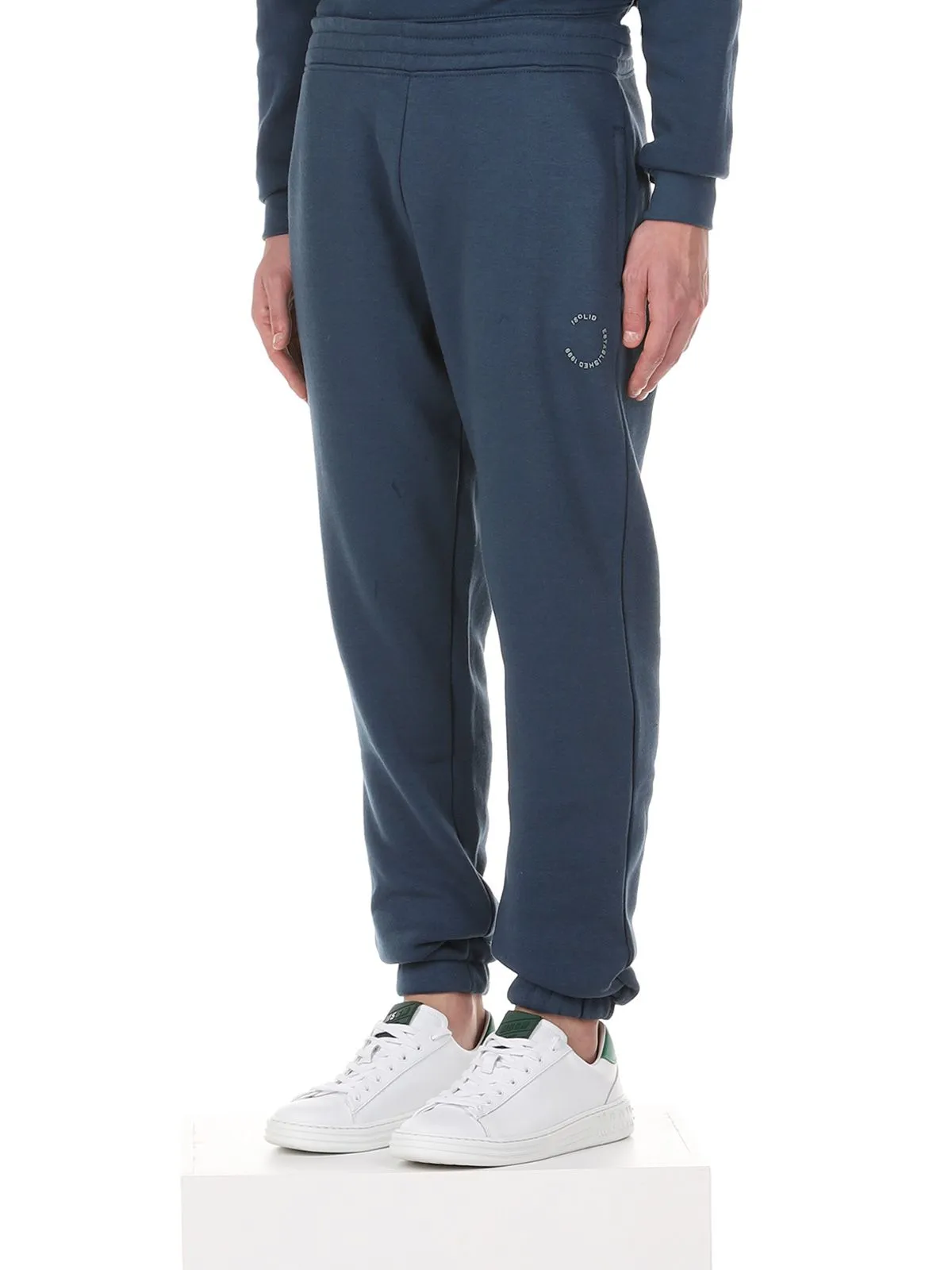 SOLID   PANTALONE TUTA BLU CON LOGO FRONTALE
