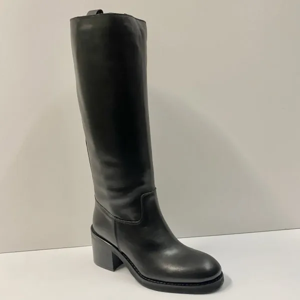 STELIO MALORI 509 STIVALE ALTO IN PELLE NERO