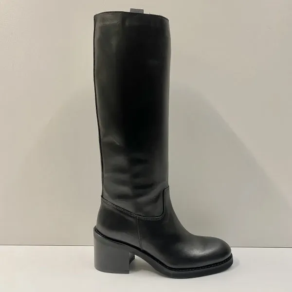 STELIO MALORI 509 STIVALE ALTO IN PELLE NERO