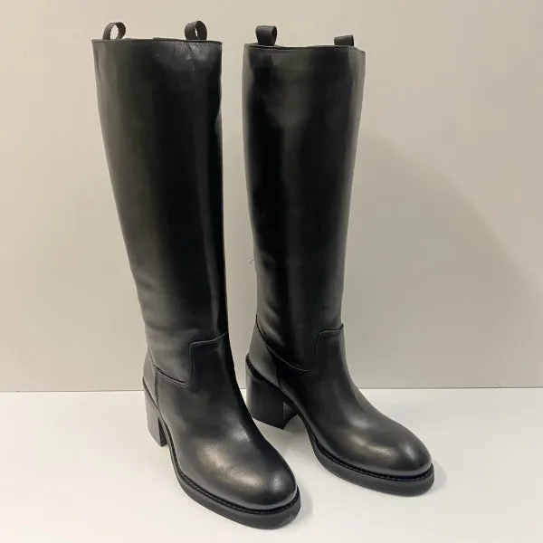STELIO MALORI 509 STIVALE ALTO IN PELLE NERO