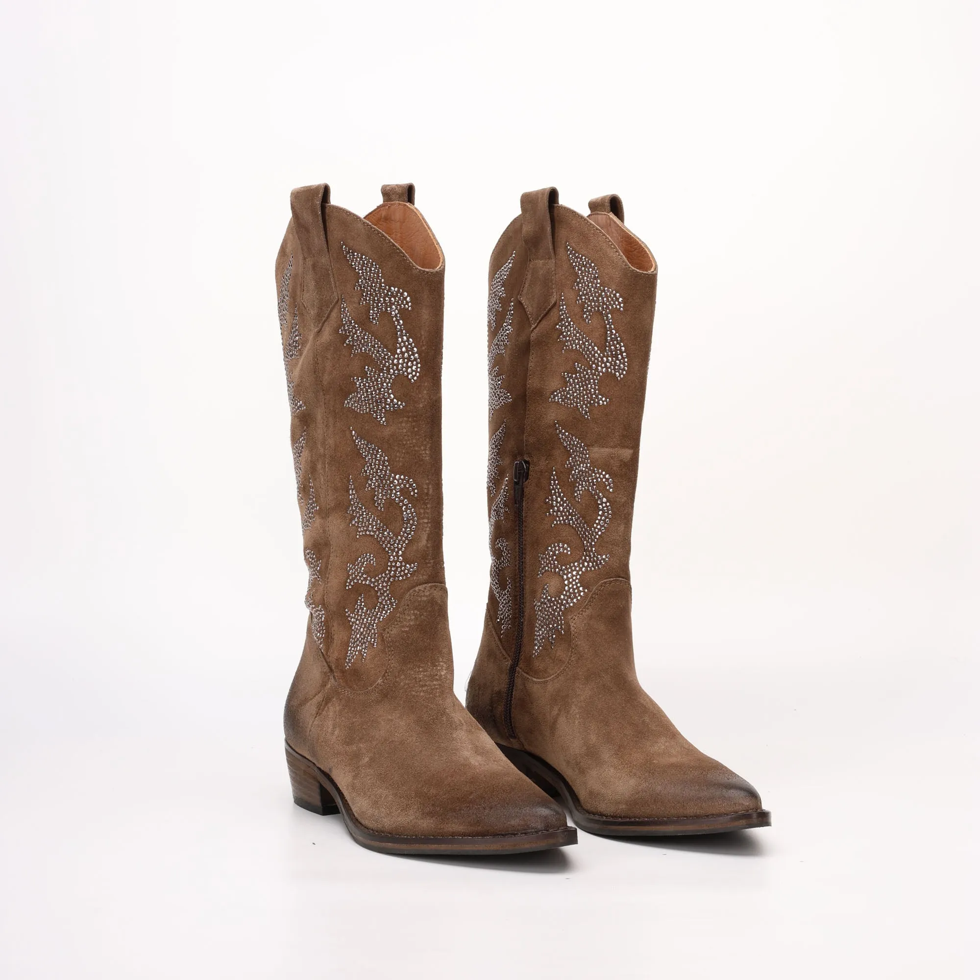 Stivale alto Texano in Camoscio Rebecca Marrone