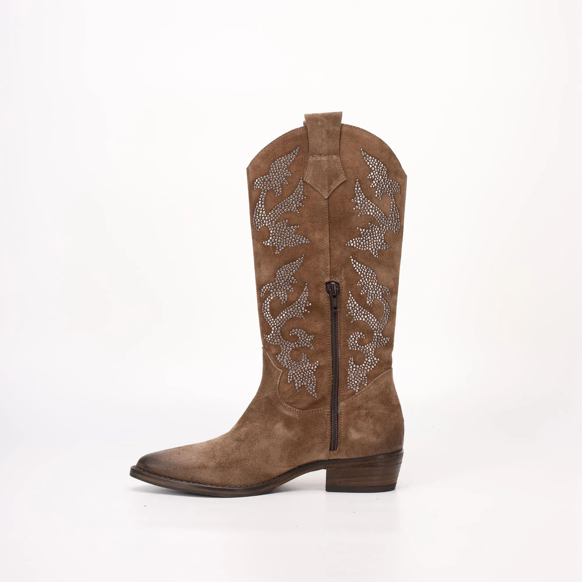 Stivale alto Texano in Camoscio Rebecca Marrone