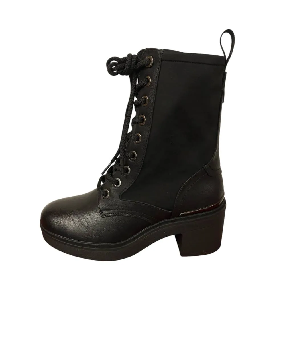 stivale anfibio DONNA  JEEP  JL42650 skyline nero con allacciatura e tacco fodere  antibatterica soft