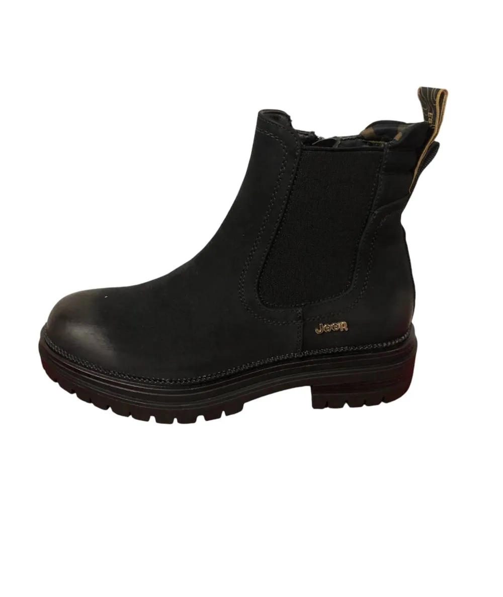 stivale beatles DONNA  JEEP  JL42604 chelsea nero con elastici fodere  antibatterica soft
