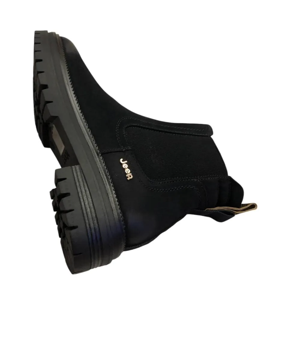 stivale beatles DONNA  JEEP  JL42604 chelsea nero con elastici fodere  antibatterica soft