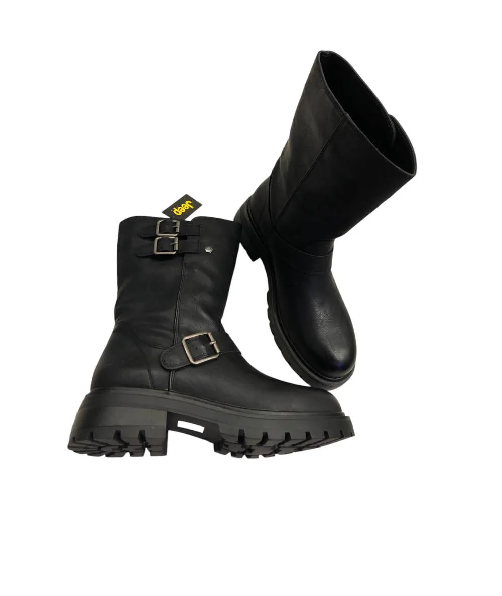 stivale bik DONNA  JEEP  JL42720 ROCKER nero con fibbia fodere  antibatterica soft
