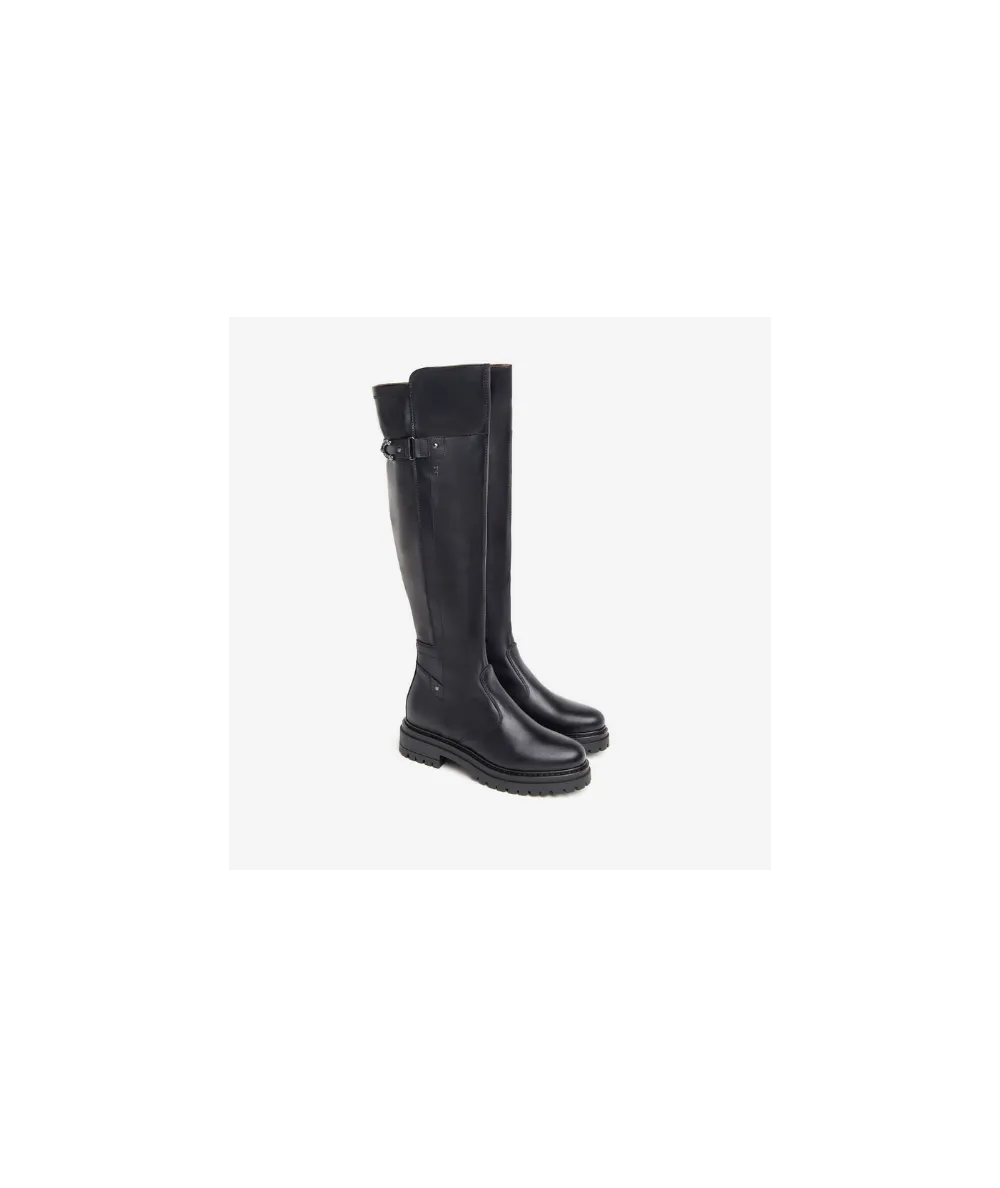 STIVALE con tacco, nero giardini 411841 cerniera in pelle nera leggero cararmato