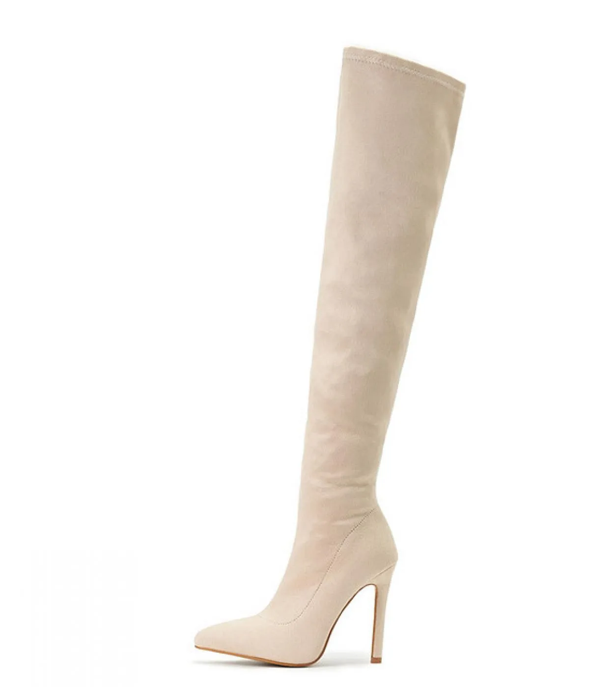 Stivali sopra il ginocchio da donna classici in finta pelle scamosciata Moda Autunno Inverno Tacchi alti sottili Elasticità Stiv