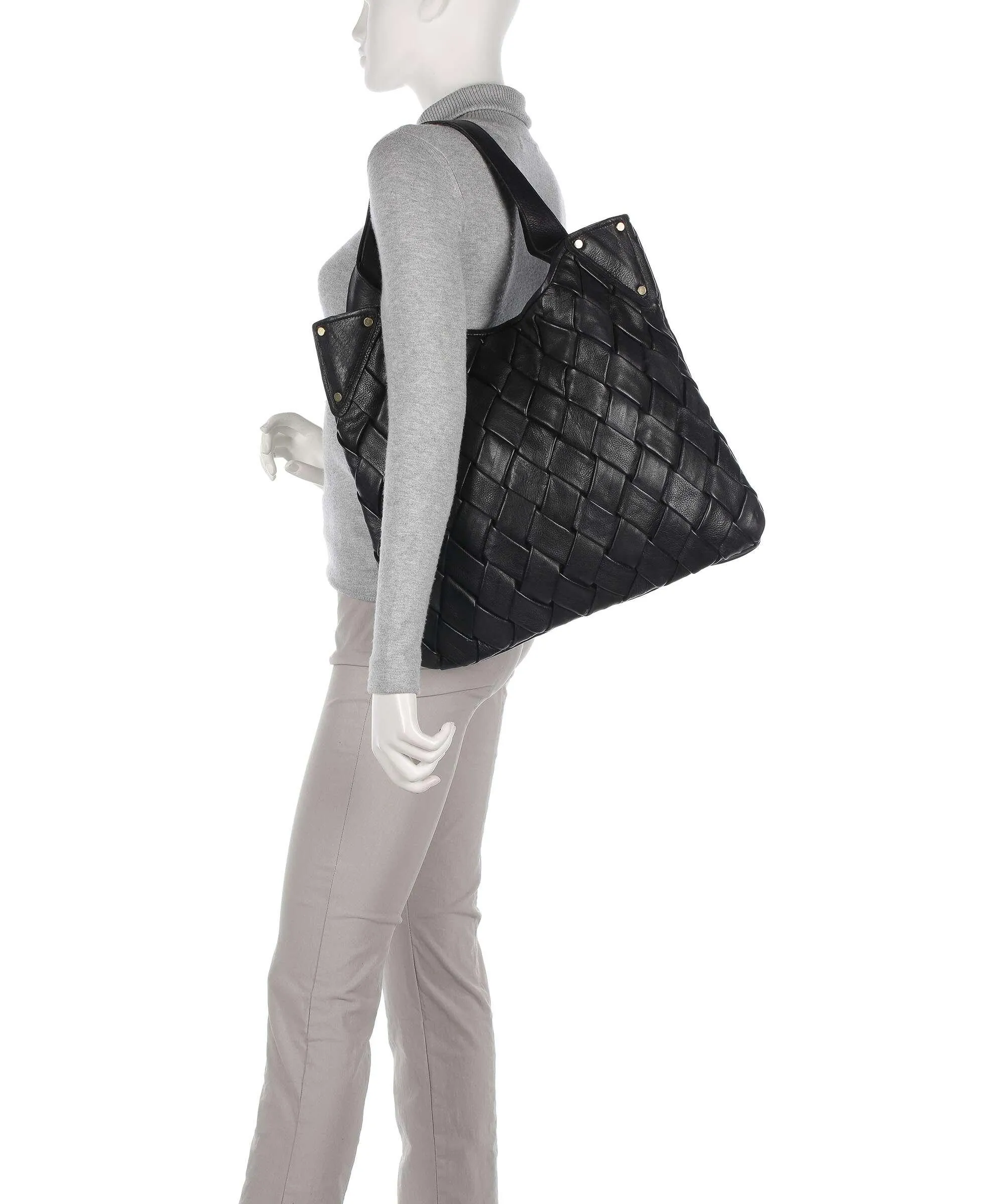  Taschendieb Wien Annagasse 1 Borsa shopper pelle di vacchetta grana nero  