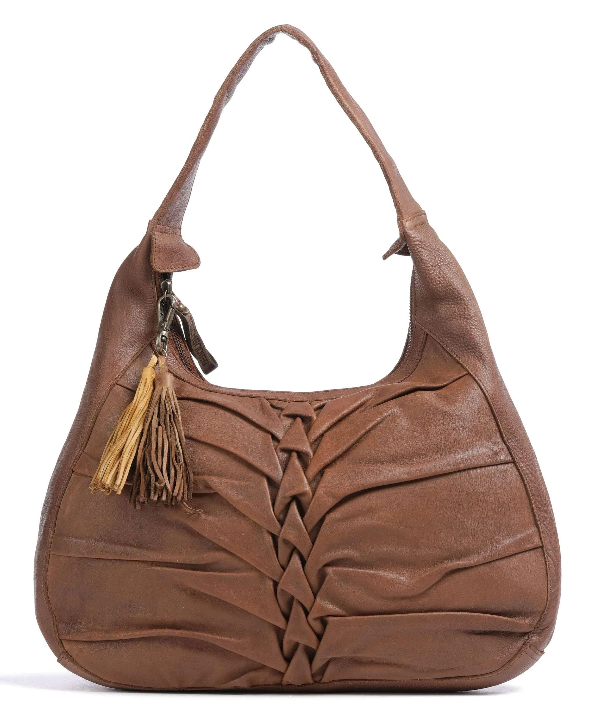  Taschendieb Wien Fischerstiege 1 Borsa hobo pelle di vacchetta grana marrone  
