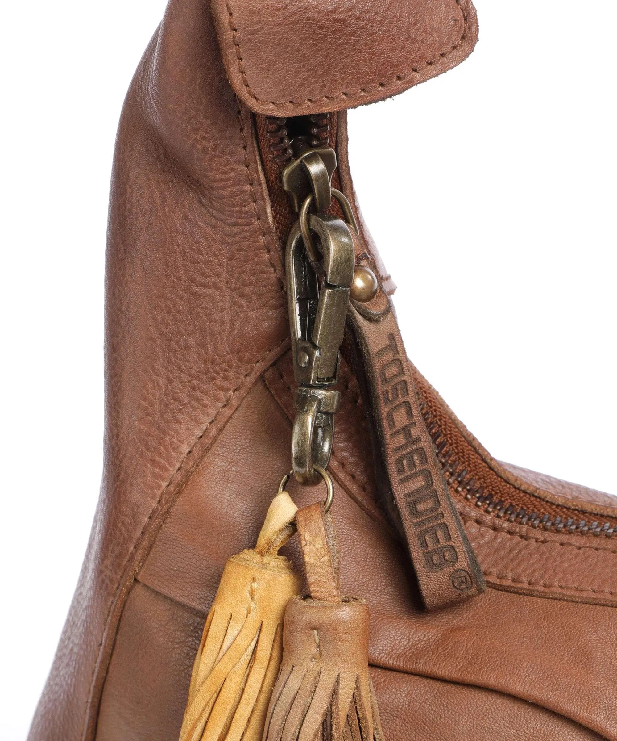  Taschendieb Wien Fischerstiege 1 Borsa hobo pelle di vacchetta grana marrone  