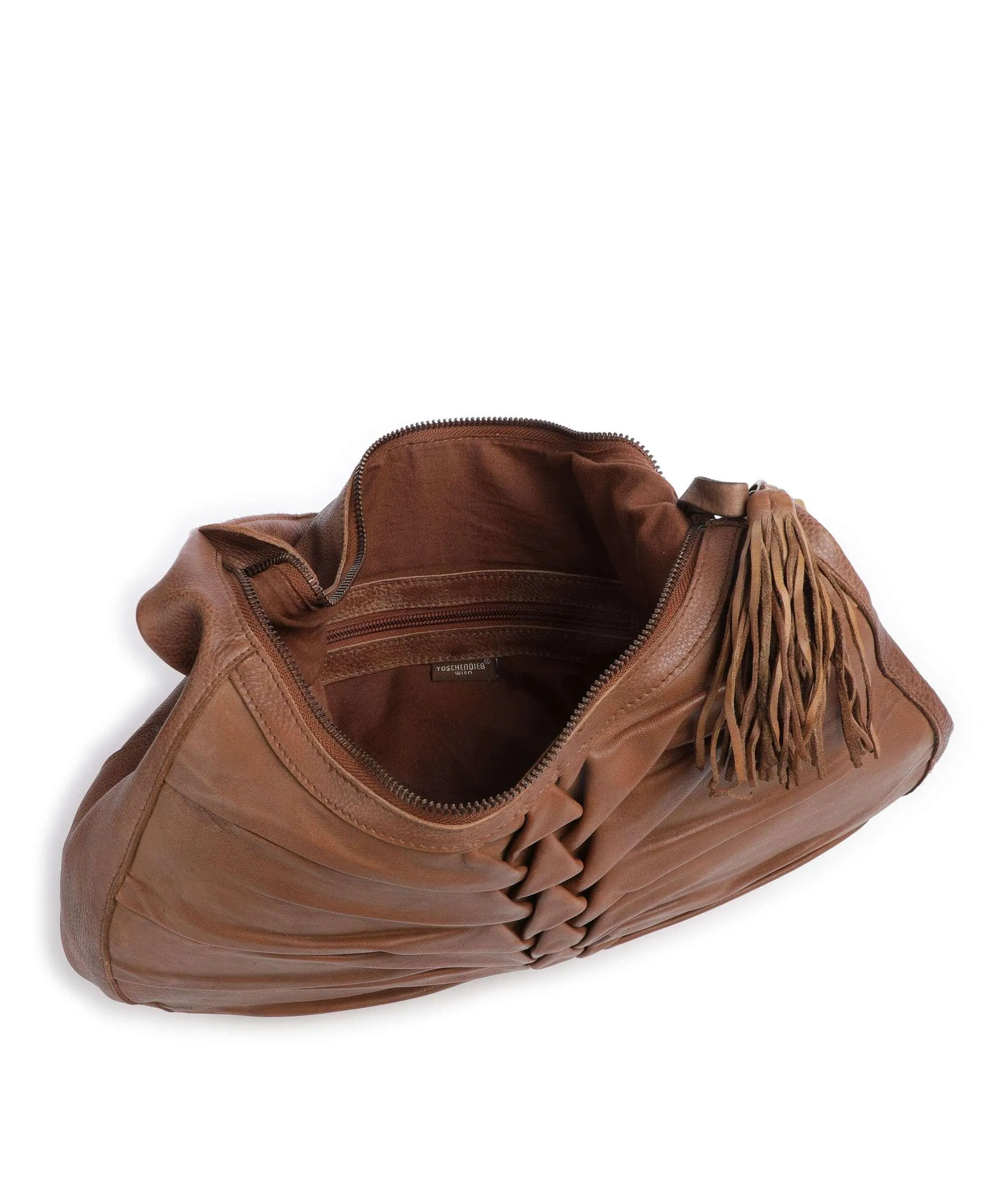  Taschendieb Wien Fischerstiege 1 Borsa hobo pelle di vacchetta grana marrone  