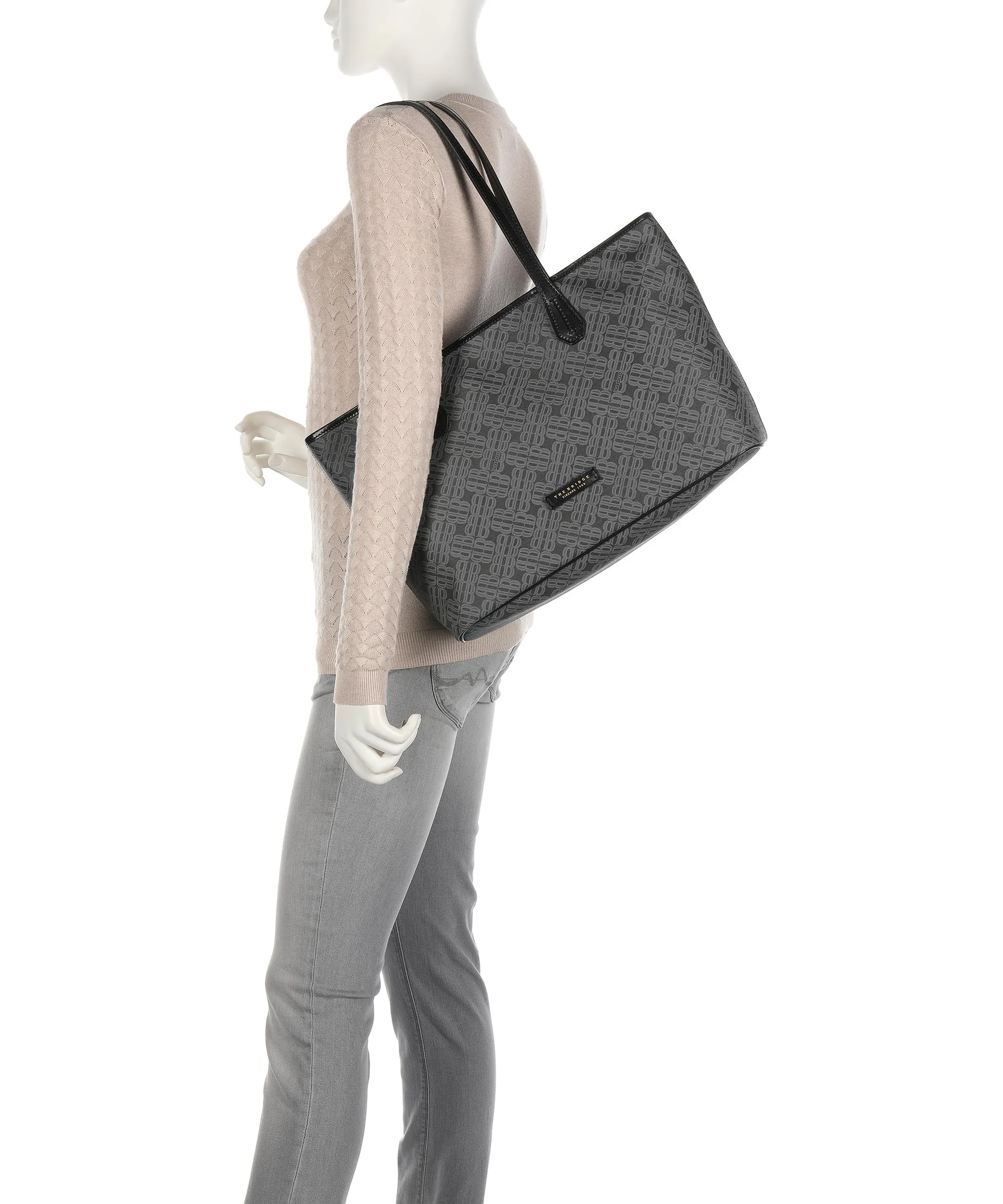  The Bridge Anna Borsa shopper pelle sintetica nero  