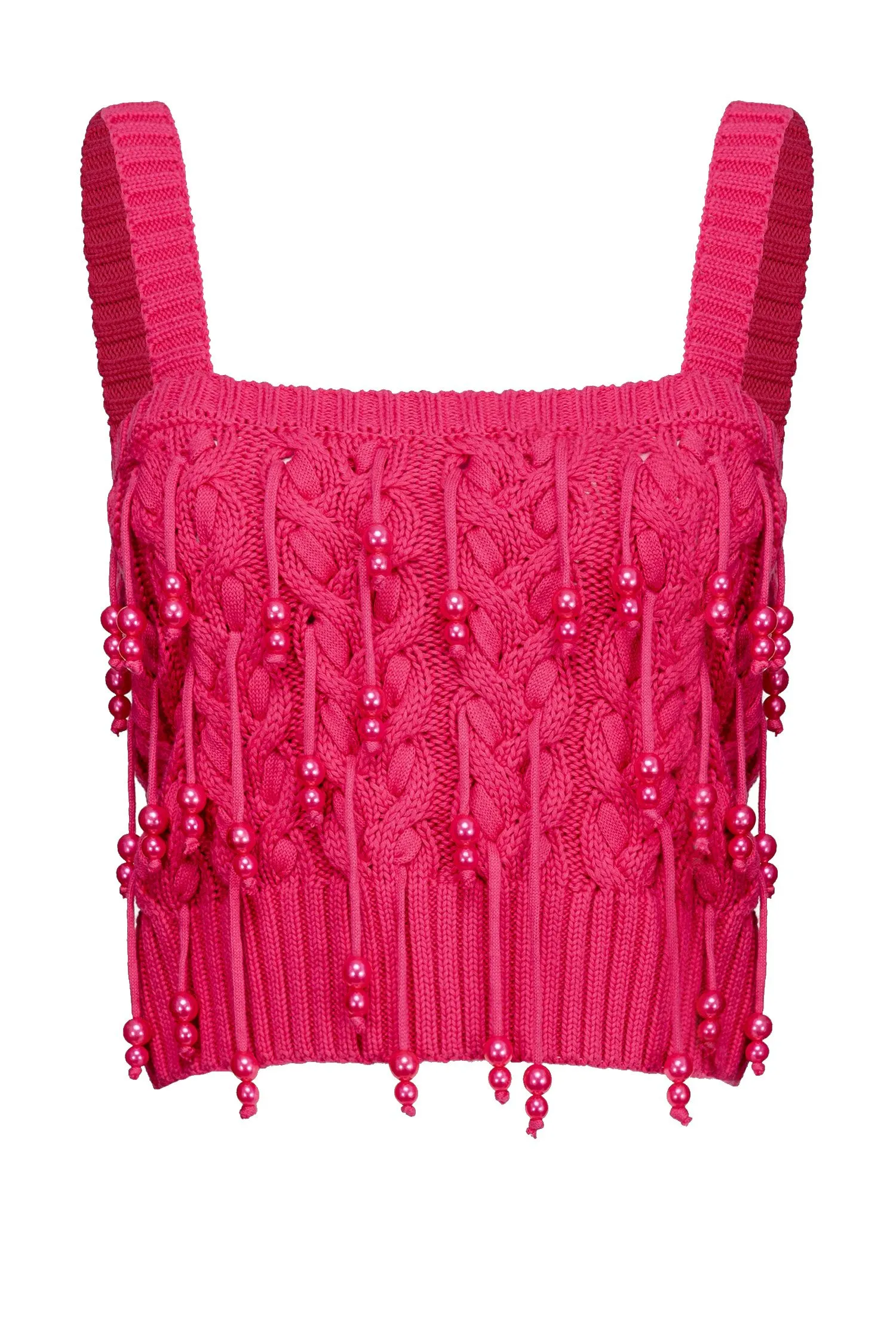 TOP CROP "POTASSIO" FUCSIA IN MAGLIA DI COTONE