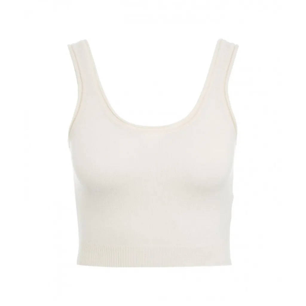 Top cropped in cashmere avorio