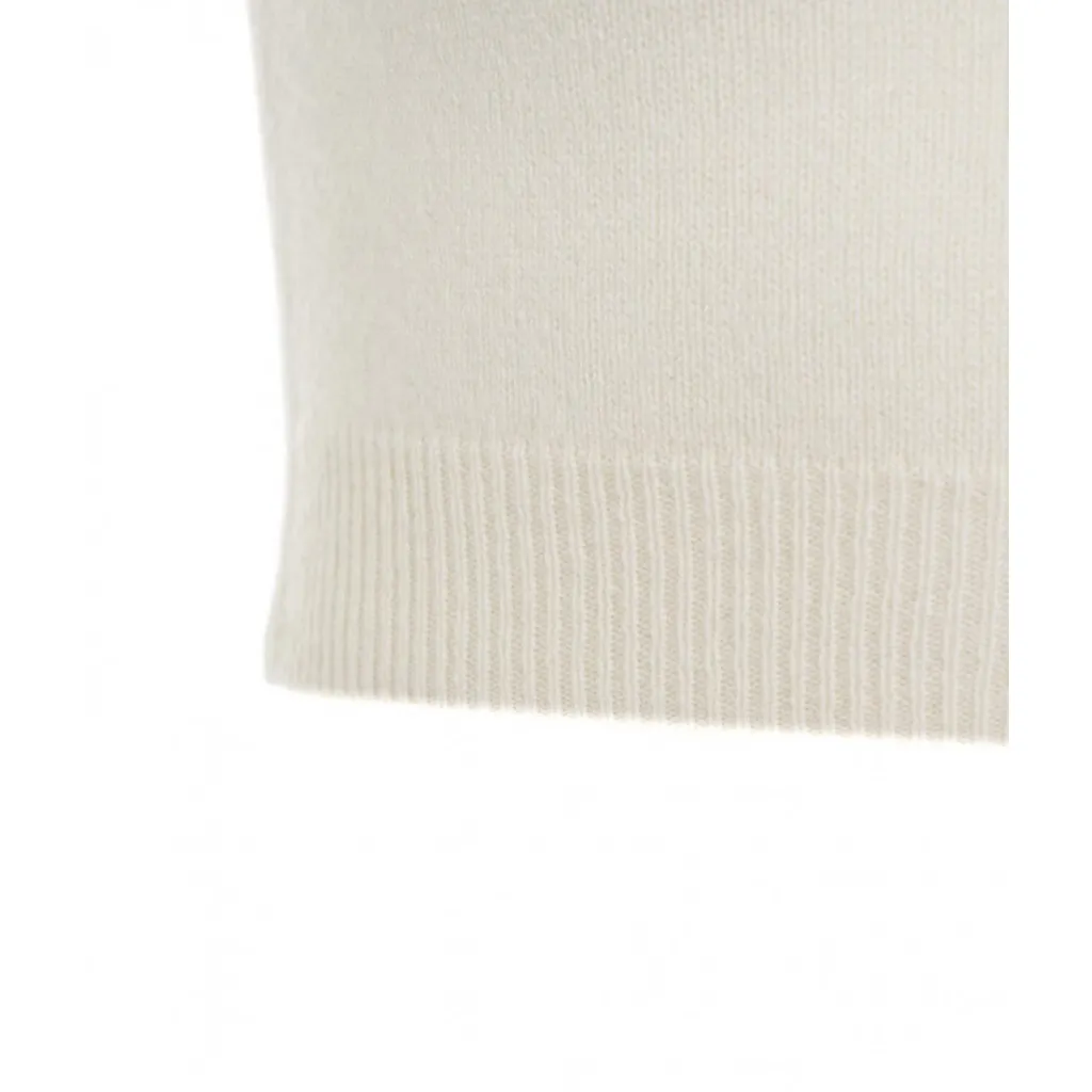 Top cropped in cashmere avorio