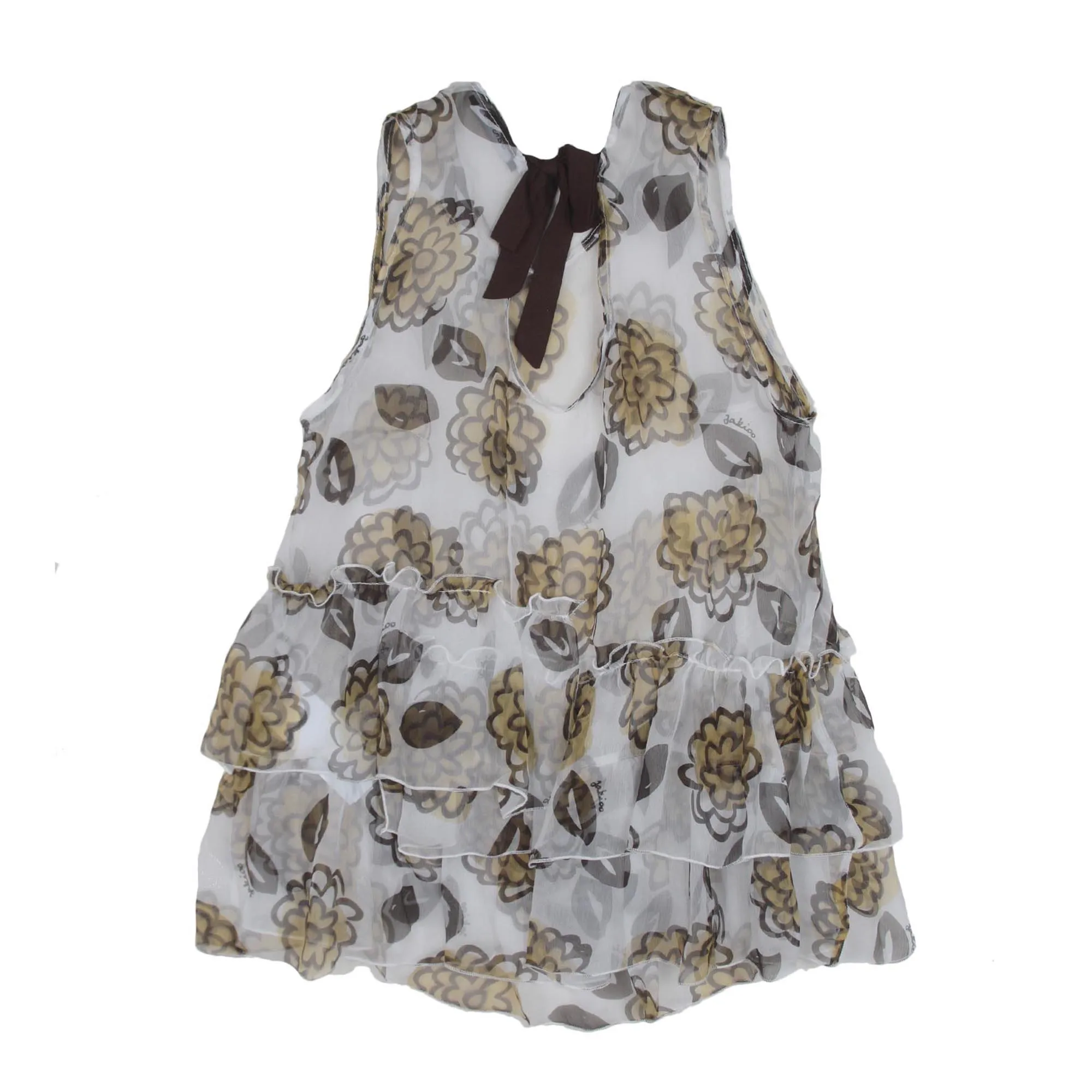 Top Girl Bianco In Seta Con Fantasia Floreale
