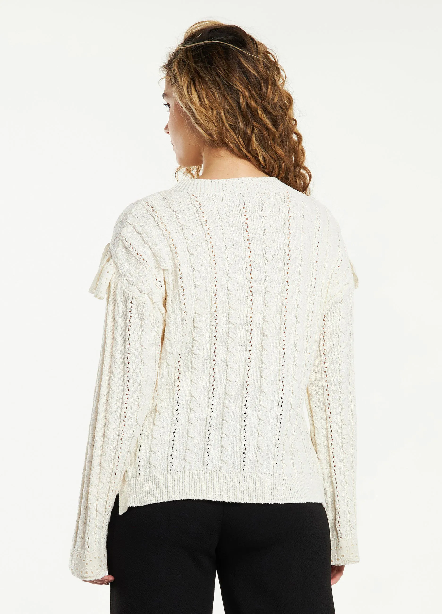Tricot a trecce traforato donna