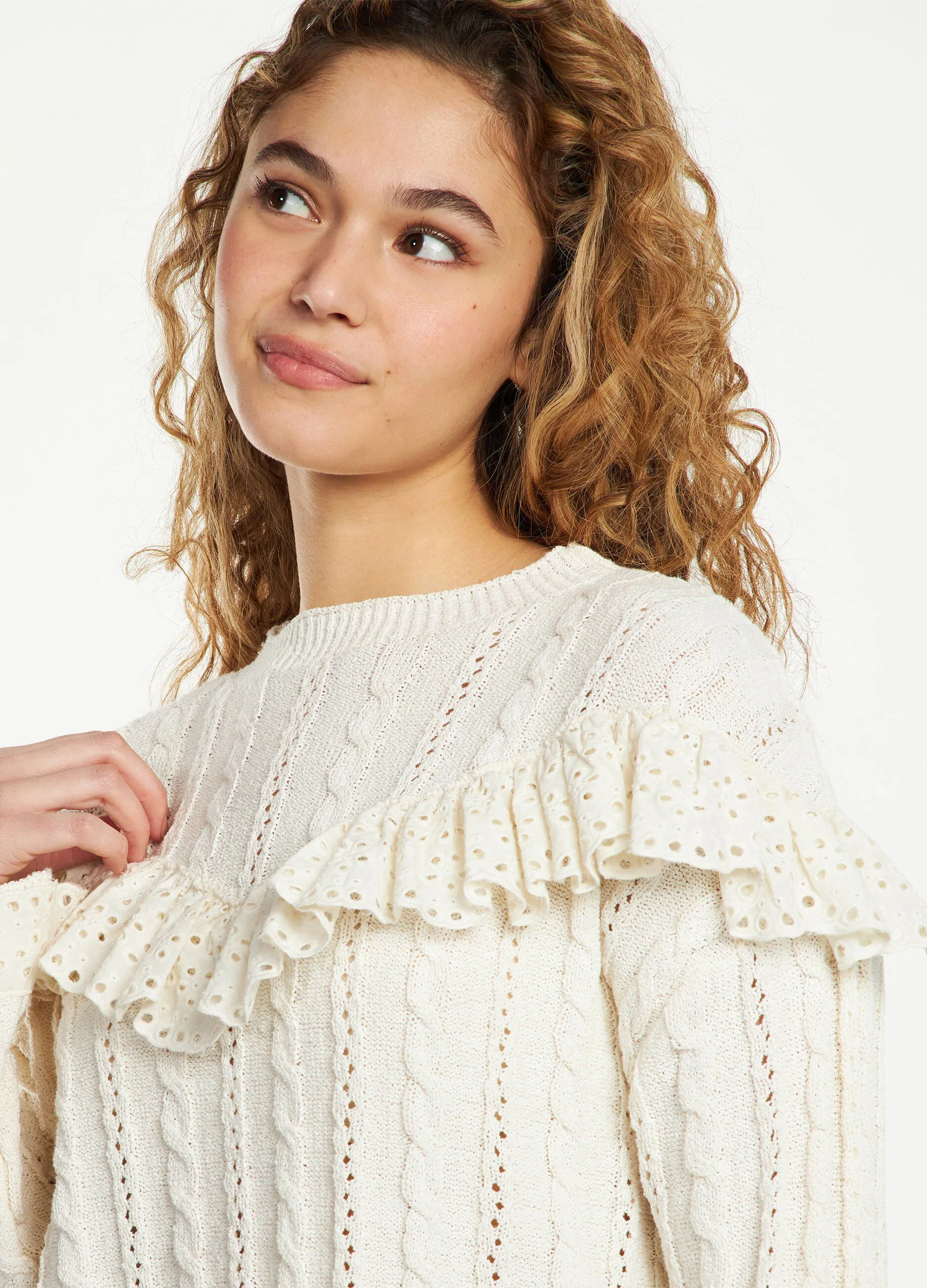 Tricot a trecce traforato donna