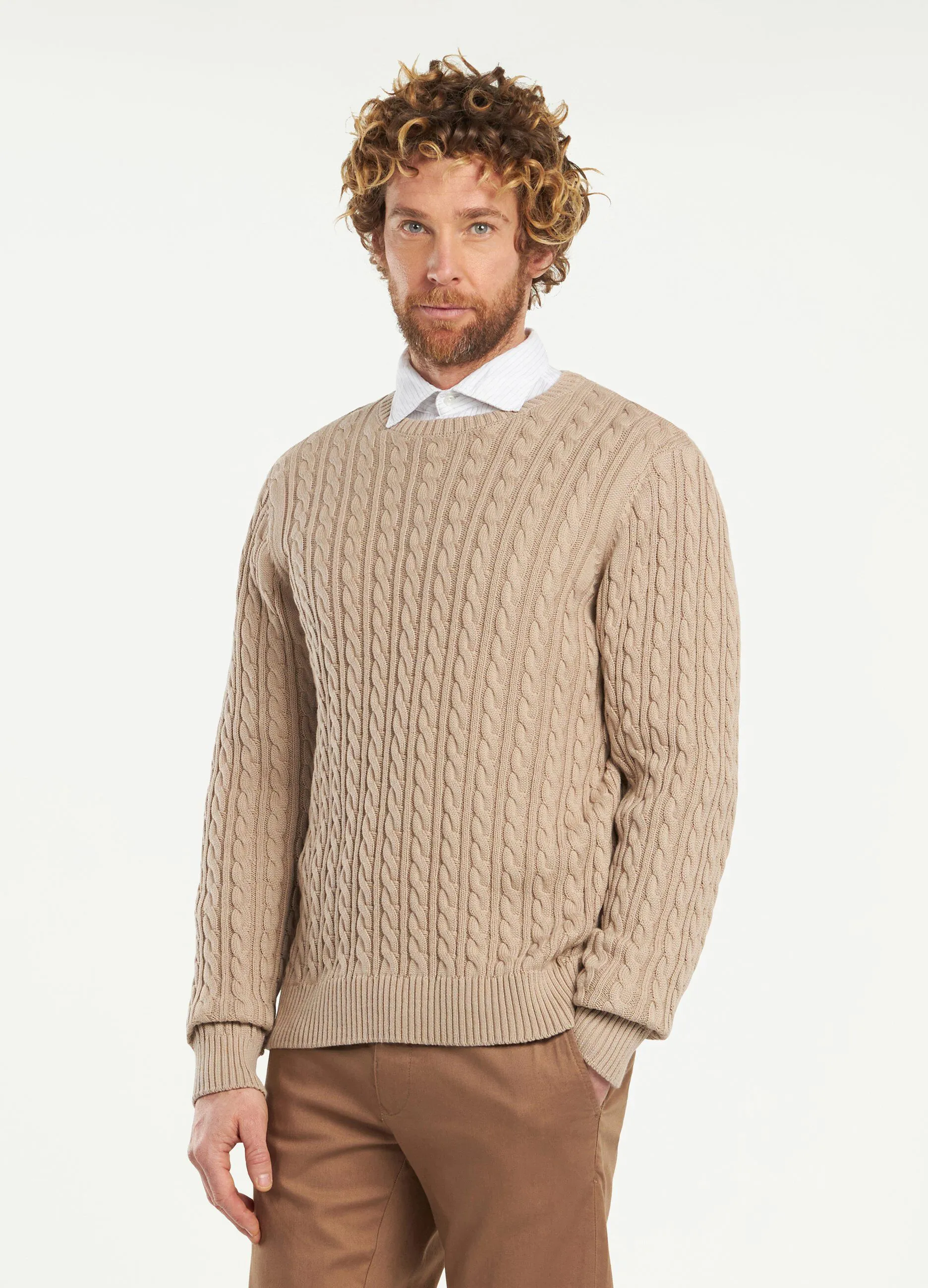 Tricot Rumford a trecce in puro cotone uomo