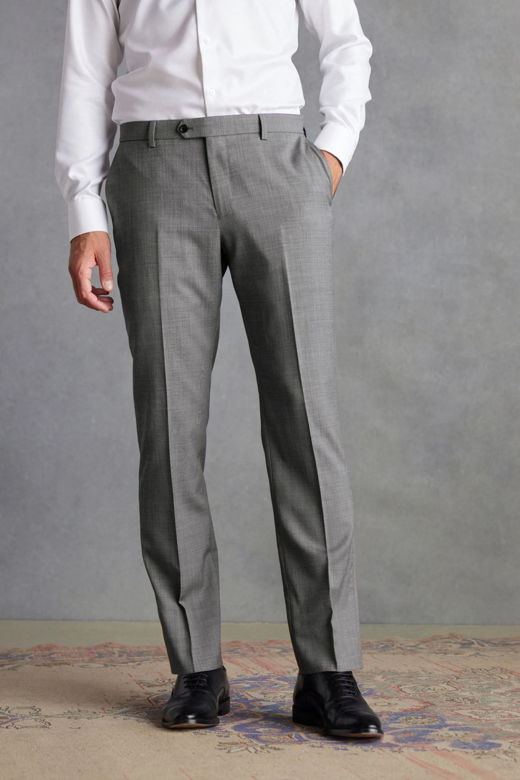 Vestibilità sartoriale Signature - Pantaloni da completo in lana testurizzata