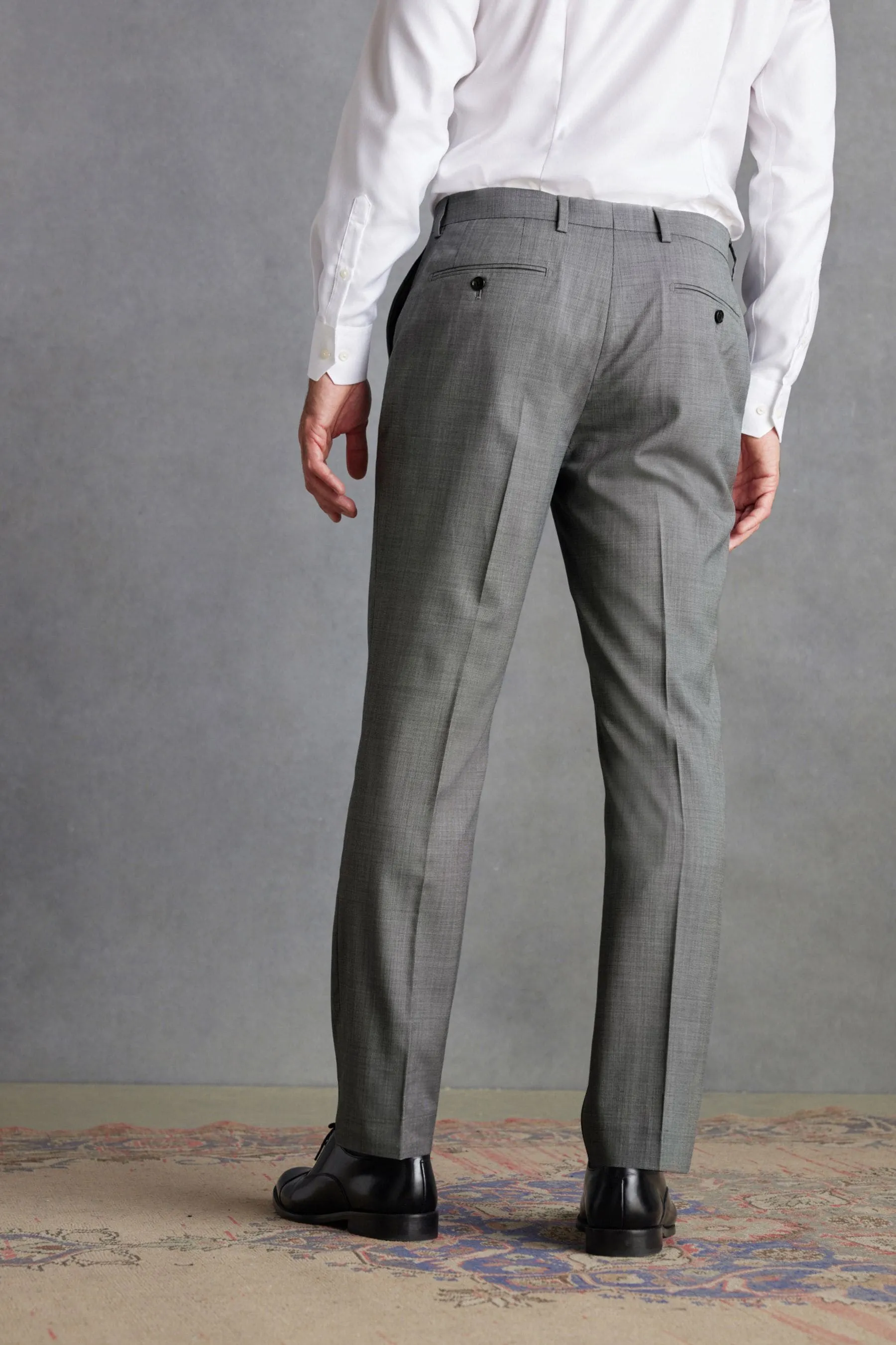 Vestibilità sartoriale Signature - Pantaloni da completo in lana testurizzata